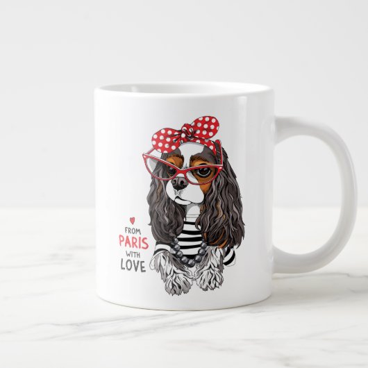 Grande Tasse Le Roi Cavalier Charles Spaniel De Paris Avec Amou (Droite)