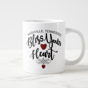 Grande Tasse Le Tennessee de Nashville bénit votre coeur en bo