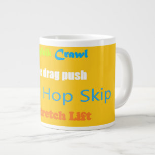 Grande Tasse Leap Hop Skip Lean Text Design couleurs mélangées