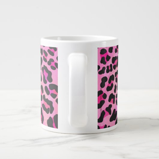 Grande Tasse Léopard noir et rose chaud (Dos)