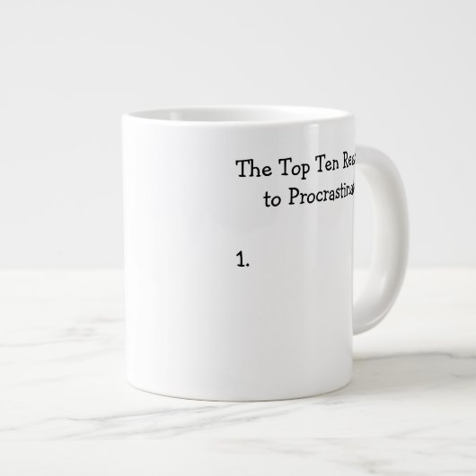 Grande Tasse Les 10 principales raisons de procrastiner la plai (Devant droit)