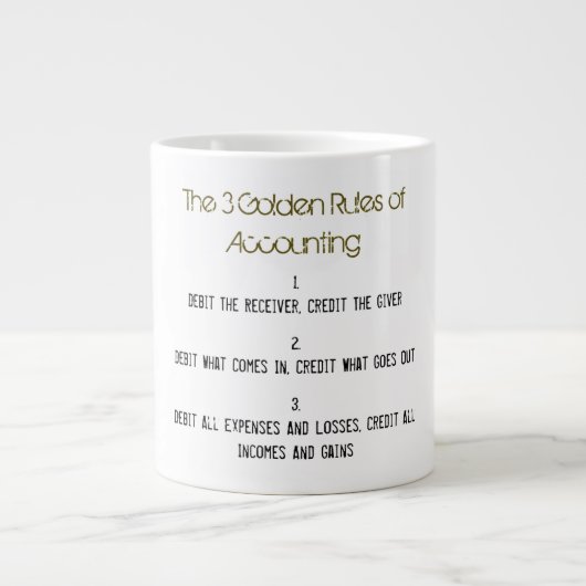 Grande Tasse "Les 3 règles de comptabilité d'or" (Devant)