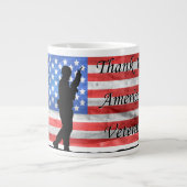 Grande Tasse Les anciens combattants de l'Amérique Merci avec u (Devant)