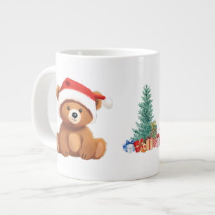 Grande Tasse Les animaux mignons hiver Ours Père Noël arbre de