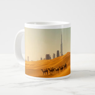 Grande Tasse Les déserts   Vue Skyline de Dubaï avec chameaux