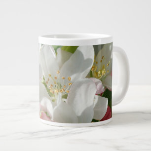 Grande Tasse Les fleurs de pomme rose et blanc