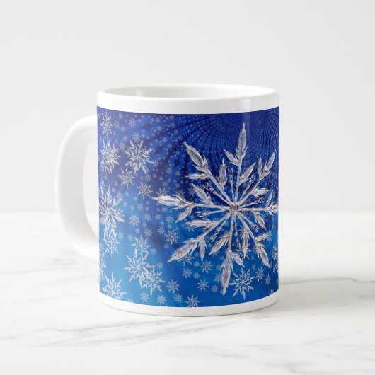 Grande Tasse Les flocons de neige d'Icy sur Blue (Devant gauche)