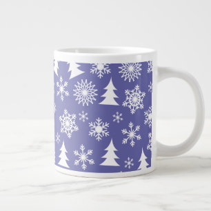 Grande Tasse Les flocons de neige et les pins