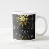 Grande Tasse Les flocons dorés de Noël sur l'Arrière - plan noi (Droite)