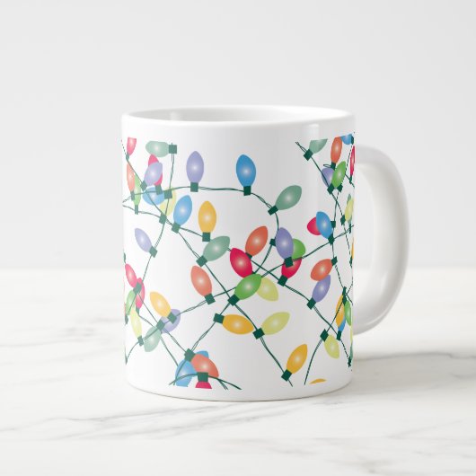 Grande Tasse Les lumières de Noël bouchées (Devant droit)