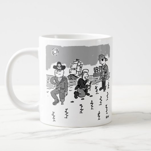 Grande Tasse Les pirates jardinent à l'aide d'une jambe en bois (Gauche)