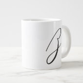 Grande Tasse Lettre initiale de script personnalisée | Monogram (Devant droit)