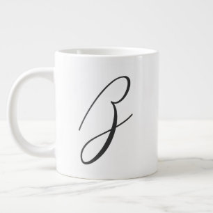 Grande Tasse Lettre initiale de script personnalisée Monogram
