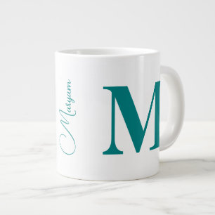 Grande Tasse Lettre initiale moderne & nom Monogramme sarcell