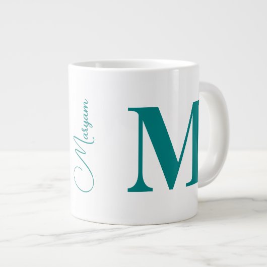 Grande Tasse Lettre initiale moderne & nom | Monogramme sarcell (Devant droit)
