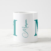 Grande Tasse Lettre initiale moderne & nom | Monogramme sarcell (Devant)