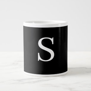 GRANDE TASSE LETTRE INITIALE NOIRE ET BLANCHE MINUSCULE MONOMOB