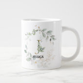 Grande Tasse Lettre 'J' Monogramme initial Courbe verte (Droite)