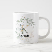 Grande Tasse Lettre 'K' Alphabet initial w nom vert Wreath (Droite)