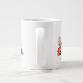 Grande Tasse Lettre Monogramme Argent Floral Rouge violet vert (Dos)