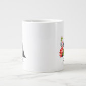 Grande Tasse Lettre Monogramme Argent Floral Rouge violet vert (Devant)