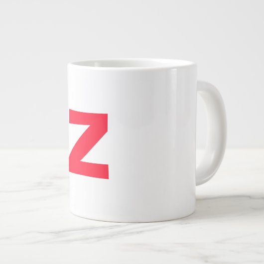 Grande Tasse LETTRE MONOMOMOGÉE Rouge INITIALE PROPRE Nom (Devant droit)