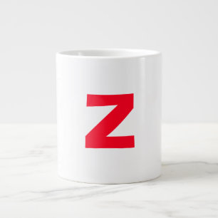 Grande Tasse LETTRE MONOMOMOGÉE Rouge INITIALE PROPRE Nom