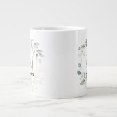 Grande Tasse Lettre N Monogramme initial Courbe verte avec or (Devant)