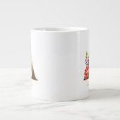 Grande Tasse Lettre or Monogramme floral rouge pourpre vert (Devant)