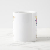 Grande Tasse Lettre Y Monogramme or rose bleu floral (Devant)