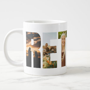 Grande Tasse Lettres personnalisées pour la retraite avec photo