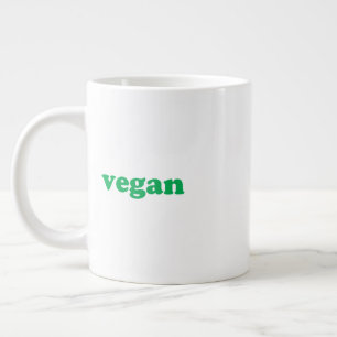 Grande Tasse Lettres vertes "végétaliennes", arrière - plan bla