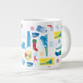 Grande Tasse L'Express polaire | Motif d'icône de Noël (Devant droit)