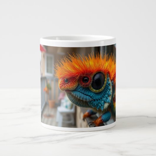 Grande Tasse Lézard coloré drôle d'animal (Devant)