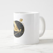 Grande Tasse libellule d'or en cercle noir (Devant droit)