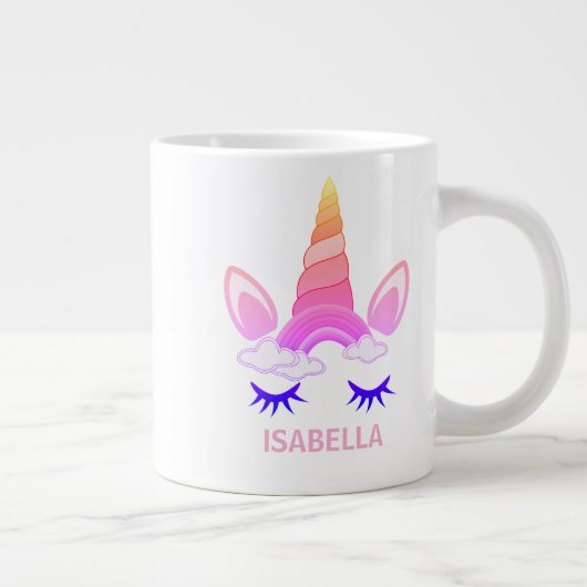 Grande Tasse Licorne Magique Nom Personnalisé (Droite)