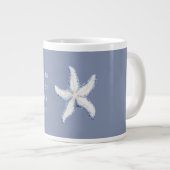 Grande Tasse Life is Better Beach Blue White Starfish (Devant droit)