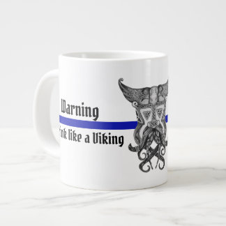 Grande Tasse Ligne bleue Viking avec muqueuse d'avertissement
