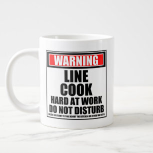 Grande Tasse Ligne D'Avertissement Cuire Dur Au Travail Ne Déra