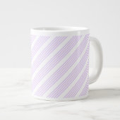 Grande Tasse Lilac violet et blanc cinq bandes motif (Devant droit)