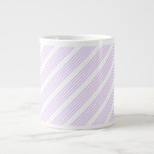 Grande Tasse Lilac violet et blanc cinq bandes motif (Devant)