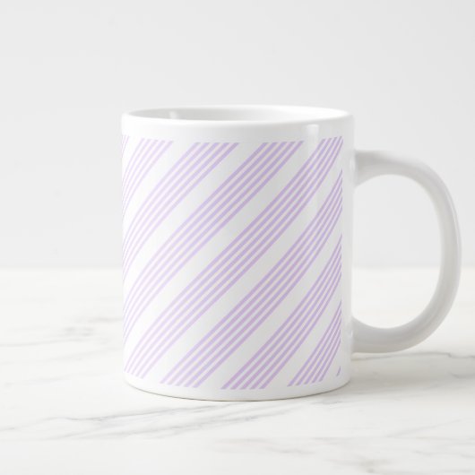 Grande Tasse Lilac violet et blanc cinq bandes motif (Droite)