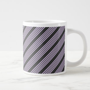 Grande Tasse Lilac violet et charbon de bois cinq bandes motif