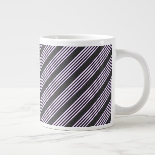Grande Tasse Lilac violet et charbon de bois cinq bandes motif (Droite)