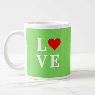 Grande Tasse Lime Green LOVE Design moderne