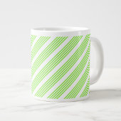 Grande Tasse Lime vert et blanc cinq bandes motif (Devant droit)