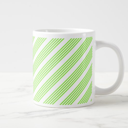 Grande Tasse Lime vert et blanc cinq bandes motif (Droite)