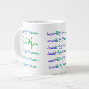 Grande Tasse Lire plus dans le vert et le bleu