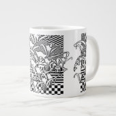 Grande Tasse Lis en noir et blanc (Devant droit)