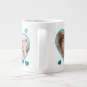 Grande Tasse Live Laugh Love Coeurs photo Turquoise (Dos)